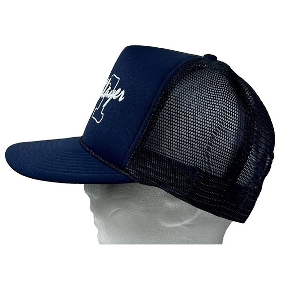 Dragon Slayer 911 Vintage Snapback Trucker Hat Blue Mesh 80s 90s Rope Cap NOS! - Picture 2 of 7